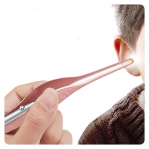 귀지제거핀셋 LED귀이개 귀후비개 귀청소기 로즈골드 A