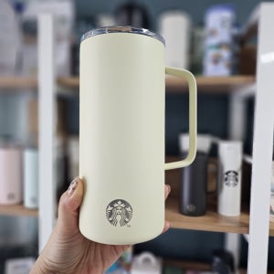 스타벅스 SS 옐로우 탱크 텀블러 503ml 로고 레이저 각인 손잡이 선물 포장