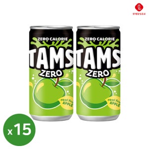 탐스제로 사과 210ml 15캔 미니 캔음료 음료수 제로칼로리