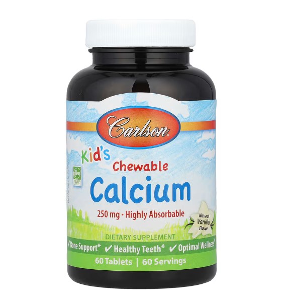 칼슨 구연산 <b>칼슘 시트레이트</b> 츄어블 <b>250mg</b> 60정 키즈 어린이 Calcium