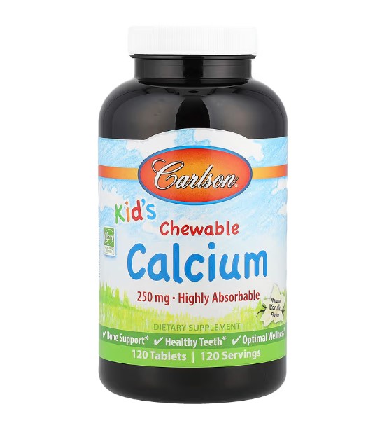 칼슨 구연산 <b>칼슘 시트레이트</b> 츄어블 <b>250mg</b> 120정 키즈 어린이 Calcium
