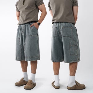 1+1 더블니 남자7부청바지 버뮤다청반바지 남자데님버뮤다팬츠