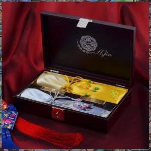 현진 장수쌍학 진공 티타늄금수저 2인세트+포장+쇼핑백/ 자녀결혼답례품 장로장립선물 고급답례