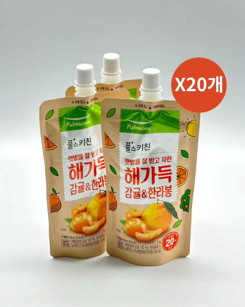 <b>풀무원</b> 제주 한라봉 감귤쥬스 과즙100% 대용량 <b>비타민C</b> 150mlx20개