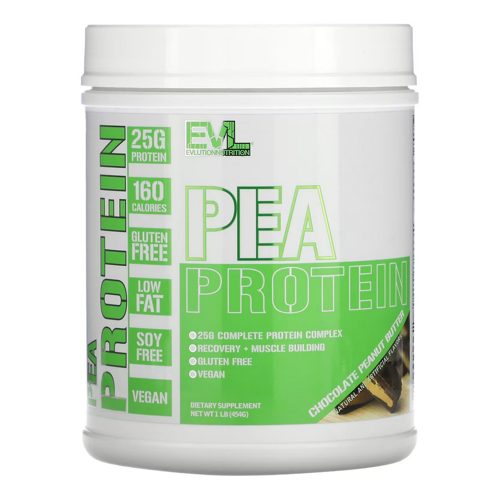 EVLution뉴트리션 <b>완두콩 단백질</b> 초콜릿 땅콩버터 1lb 454g