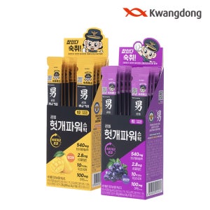 광동 헛개파워 스틱 숙취해소제 젤리 망고/포도맛 10개입