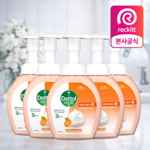 데톨 포밍 항균 핸드워시 오렌지블리스, 250ml, 5개