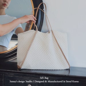 [5d5bag] 써니스 썸머 에코 캔버스가방 쇼퍼백 (아이보리)