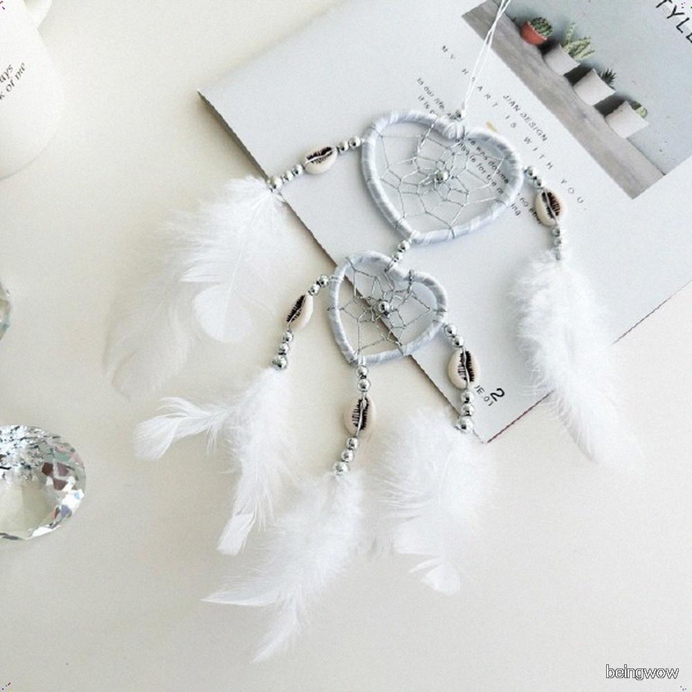 화이트 하트 드림캐쳐 캠핑 감성 인테리어 마크라메 벽장식