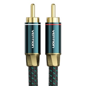 벤션 은도금코어 2 RCA M to M 오디오 케이블 BCU 1m, 1개