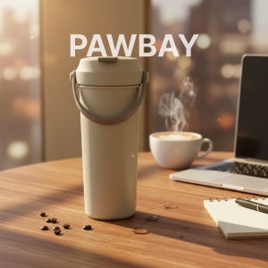 PAWBAY 벤티 사이즈 에센셜 텀블러/외출용 한손 보틀 전용 세척솔 600ml, 크림