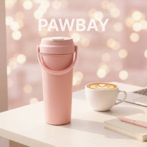 PAWBAY 벤티 사이즈 에센셜 텀블러/외출용 한손 보틀 전용 세척솔 600ml, 핑크