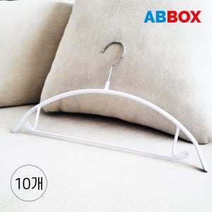 에이비박스 디자인등록 글로시 회전형 논슬립 어깨뿔방지 라운드 옷걸이 멀티 화이트, 10개