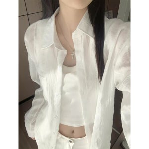 여성 리넨 고급스러운 여름 여성셔츠 린넨셔츠 여성데님셔츠 화이트