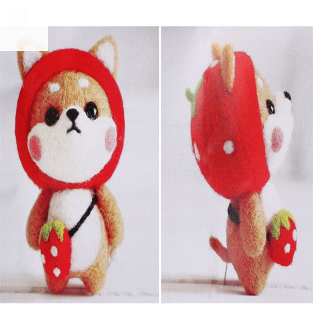 드림위 DIY 펠트 키트 패키지 딸기시바견 공예재료