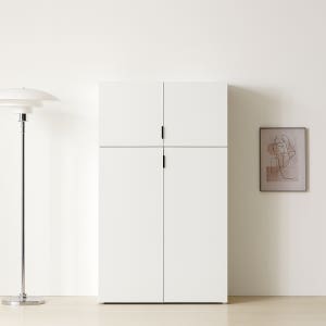 높은 다용도 베란다 수납장 거실 틈새 베란다장 옷 800 400 1450, 4단, 화이트