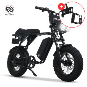 2026년형 AU테크 엑스트랙 몬스터 쿱 최대850W 자토바이 팻바이크 PAS 스로틀 전기자전거 48V 10Ah, 블랙, 40.6cm(16인치)