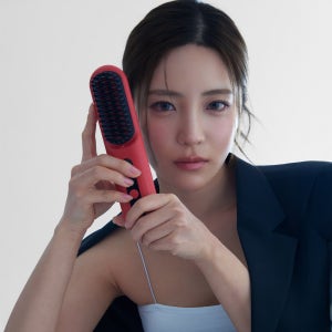 뉴메이슨 청담187 프리미엄 무선헤어브러쉬 빗고데기 매직기 미용실 손상모 루비레드