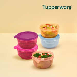 타파웨어 원형 밀폐용기 5개세트 반찬통 냉동냉장 정리 소분용기