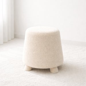 모아레 부클레 패브릭 인테리어 화장대의자 크림