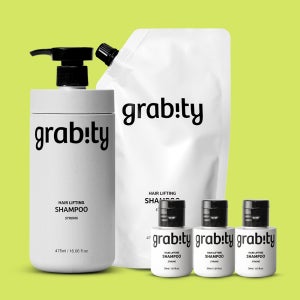 [1040ml 대용량세트] 그래비티스트롱 샴푸 + 리필 특별 기획 세트 (본품+리필+여행용3) 카이스트 특허 선물용 탈모완화 볼륨샴푸