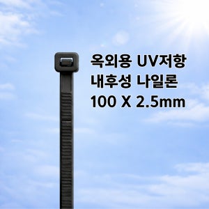옥외용케이블타이 UV저항 100개입 블랙, 100x2.5mm