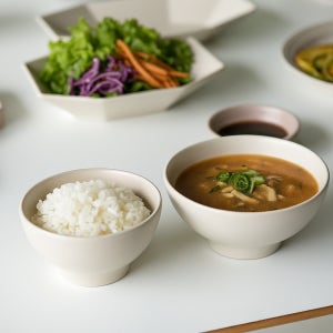 김성훈도자기 클래식 1인 공기대접 세트 (밥공기1P+대접1P)