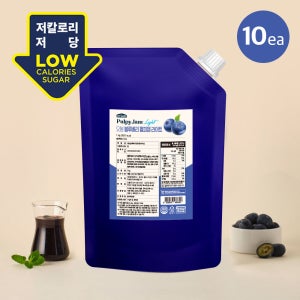 오붐 블루베리 펄피잼 라이트 1kg 베이스 저당 저칼로리 무설탕 잼 대용량, 10개입