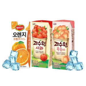 과수원 사과 복숭아 델몬트드링크 오렌지 190ml 24팩 각8팩 미니팩음료 과일주스