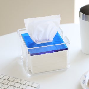 아크릴 티슈 케이스 각티슈케이스 테이블 냅킨 휴지 커버 소형 투명 사각