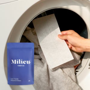 밀리유 이염방지시트 40매 세탁티슈 흰색옷 물빠짐방지제 이염제거