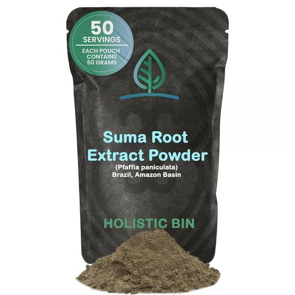 Holistic Bin Wild Harvested 뿌리 인삼 파우더 차와 스무디용 브라질 수마 강장제 추출물 프리 50g 2228893