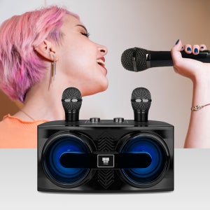 듀얼 무선 블루투스 가정용 노래방 마이크 앰프 나비 NV81-AMP30