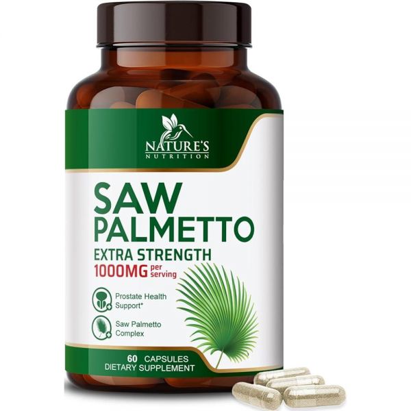Saw Palmetto 남성용 1000MG 쏘팔메토 추출물 남성 을 60캡슐 2224533
