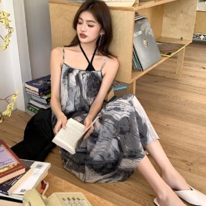 링 끈나시 원피스 비치 나시 맥시롱 여자 S 하객 사이즈 데일리 홀터넥 탑 가을 여성