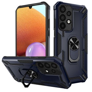 인트그로 기어 메탈 링 범퍼 거치대 휴대폰 케이스 네이비, 갤럭시A42