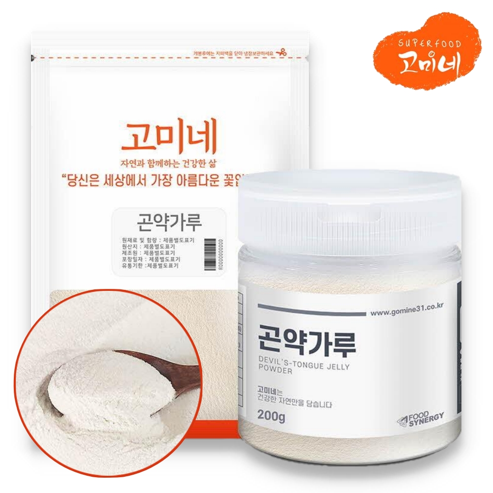 [고미네] 곤약 가루 200g/통 중국산 구약 <b>글루코만난</b> 분말 100% (복수구매)