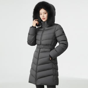 코오롱스포츠 아울렛 여성 롱패딩 역시즌 폭스퍼 점퍼 24532BLK