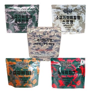 한국 군대 전투식량 해외여행 차박 간편 식사 등산 비상 야전 식량 간편식 도시락 5개
