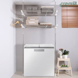 코지템 광폭 김치냉장고 세탁기 폭조절 선반 2단 세탁실 다용도실 건조기 수납 선반