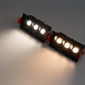 LED 에코 파이즈 사각 매입등 3구 안티글레어 오스람칩