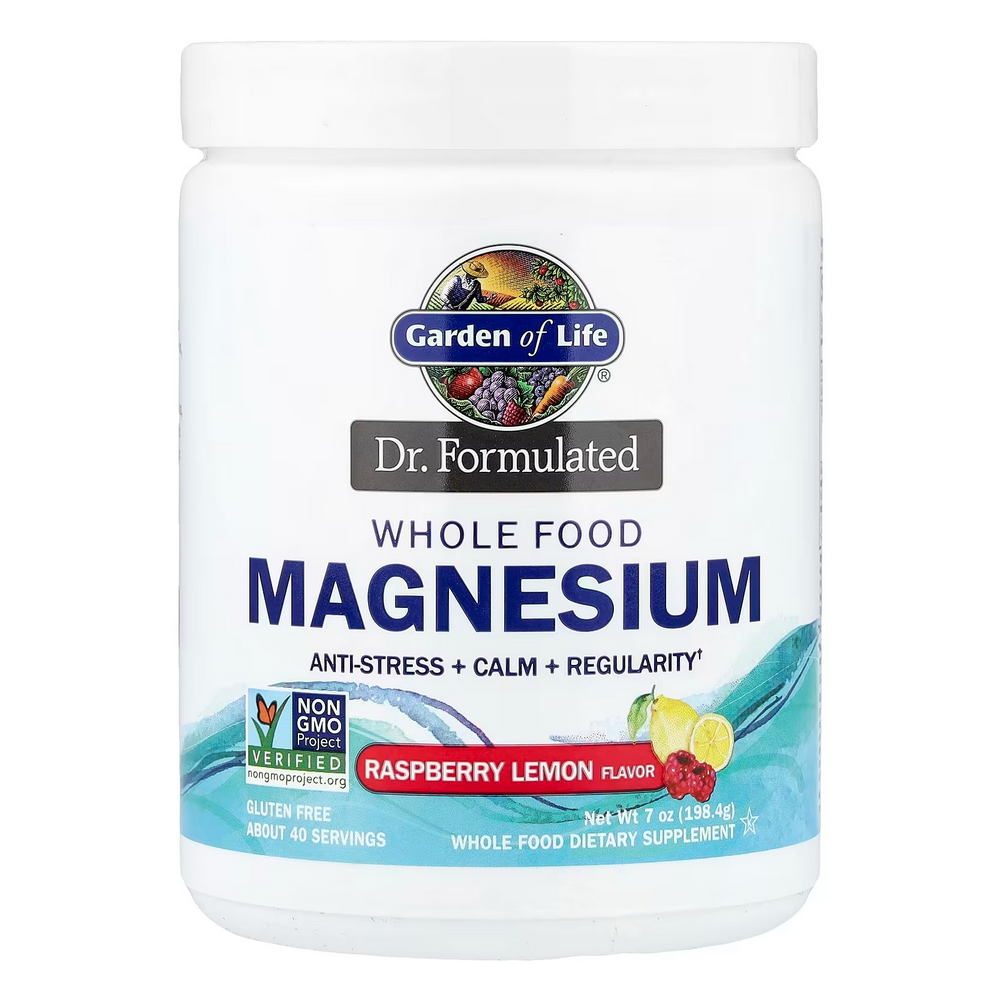 가든오브라이프 <b>닥터포뮬레이티드</b> 홀푸드 <b>마그네슘</b> 라즈베리 레몬 7온스 198.4g