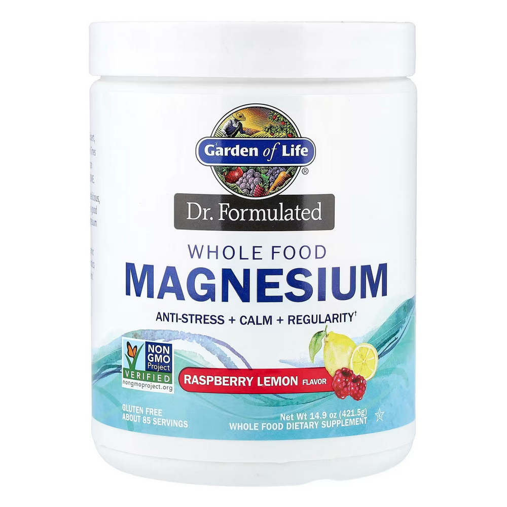 가든오브라이프 <b>닥터포뮬레이티드</b> 홀푸드 <b>마그네슘</b> 라즈베리 레몬 14.9온스 421.5g