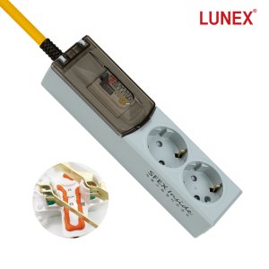 [안심포장] 자동소화 고용량 멀티탭 루넥스 화재예방 누전차단(20A) 4000W 2m, 2구, 1개