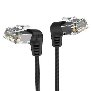 벤션 CAT6A 360도 회전꺽임형 울트라슬림 기가 랜선 블랙 IBOB 1m, 1개