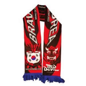 붉은 악마 머플러 한국 축구 대표팀 응원 용품 KFA 스카프 두건 목도리 타올