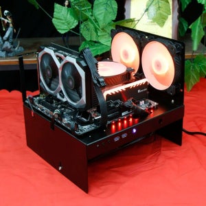 pc 케이스 오픈형 섀시 개방 본체 수냉 블랙1 ATX 저사양