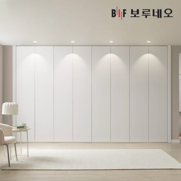 보루네오 레스 무몰딩 붙박이장 안방 푸쉬도어 240cm E0등급