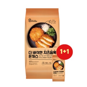 상신 더 바삭한 치즈듬뿍 돈까스 420g + 420g 2팩 모짜렐라 튀겨나온 냉동 돈카츠