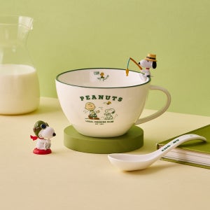 락앤락x피너츠 스누피 도자기 시리얼볼 스푼세트